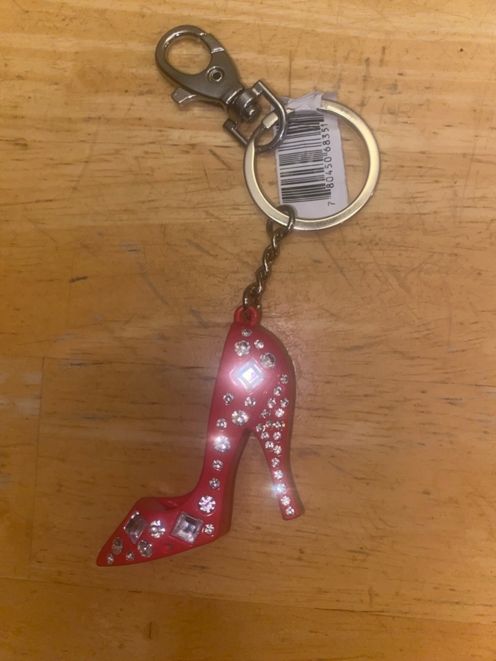 Red high heel Rhinestone bag charm Keychain blingy NWT